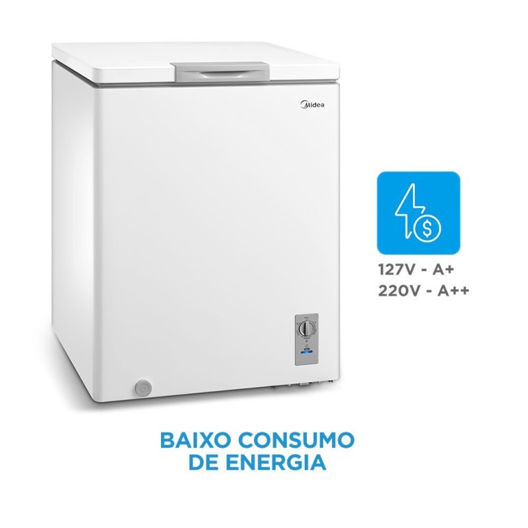 Freezer Midea Horizontal 145L 1 Porta Branco 220V (MDRC207SLA012